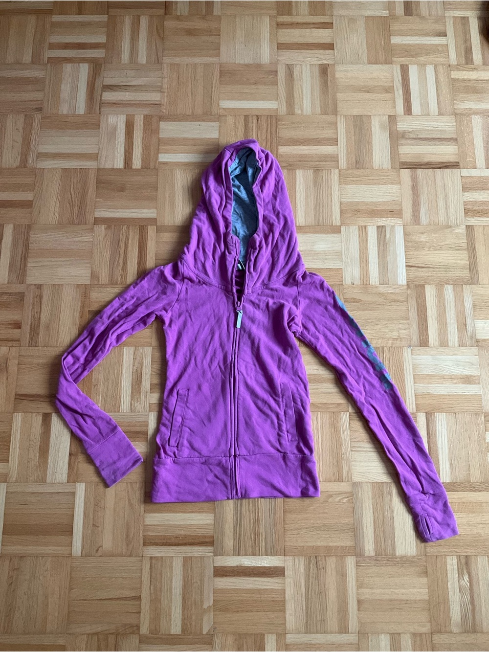Bench Purple/Magenta (?) & Grey Zip-Up Hooded Jacket - XS